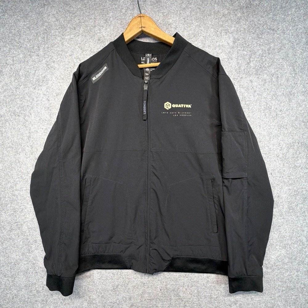 Legends Carson Bomber Jacket Mens Large Black Full Quativa Los Angeles